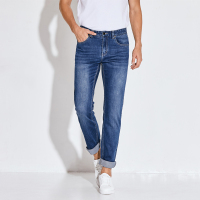 古老鲨鱼2019新款春季时尚百搭牛仔裤男宽松直筒商务休闲男裤长裤