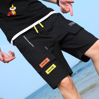 稻草人短裤男2019夏季新品运动休闲裤男士拼色松紧五分工装裤男