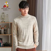 稻草人毛衣男2019秋冬季新品潮流圆领修身打底衫时尚长袖针织衫