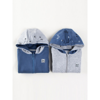 猫人MiiOW 男童卫衣韩版开衫休闲外套拉链连帽儿童运动上衣 MR17268