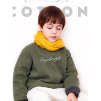 猫人男童夹棉卫衣儿童加绒加厚立领保暖外套套头衫纯色文艺棉衣秋冬季MRT18092