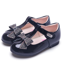 芭比童鞋2019秋季新款儿童单鞋公主鞋平底黑色女童鞋小女孩皮鞋
