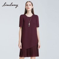 LIAA俪雅冬季时尚纯色压褶连衣裙LA1GP01WOP132_1