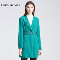 LANCY朗姿专柜正品女春烫钻时尚绣花西装式大衣LC15102HHC059_1