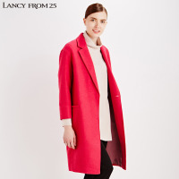 LANCY朗姿专柜正品女冬装纯色翻领插兜羊毛大衣LC15401WHC510_1