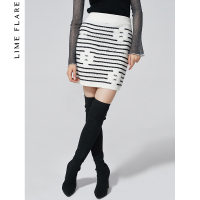 【商场同款】莱茵冬装新款高腰羊毛半身裙修身包臀裙_1