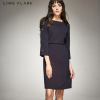 【商场同款】莱茵连衣裙女纯色收腰打底裙七分袖内搭打底裙春秋款_942