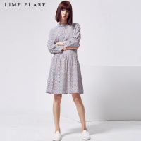 莱茵新款春秋连衣裙女长袖中长款时尚纯色拼接打底裙_1
