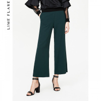 【商场同款】莱茵春秋韩版休闲裤女坠感直筒高腰宽松九分裤_1