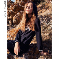 莱茵女装秋季新款韩版裙子时尚休闲连帽直筒中长款宽松连衣裙_3