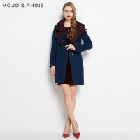 MOJO莫佐帅气翻领感修身含羊毛毛呢大衣AMJ134WLC363