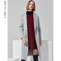 莱茵秋冬新款韩版长款羊毛大衣时尚宽松呢子大衣女毛呢外套