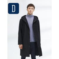 大卫山 男士中长款韩版商务风衣中青年休闲连帽外套