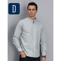 大卫山 纯色商务立领衬衫男长袖休闲简约职业衬衣