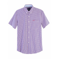 大卫山夏季薄款短袖衬衣男美式商务休闲中年宽松男士纯棉衬衫