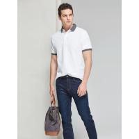 Dave Hill大卫山军绿色设计感撞色领短袖polo衫男夏季短袖T恤