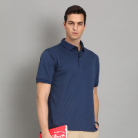大卫山夏季舒适半袖翻领纯色修身休闲速干透气短袖T恤polo衫男