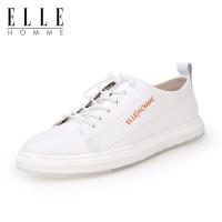 ELLEHOMME2019春季新款真皮小白鞋头层牛皮男鞋男士休闲鞋低帮鞋