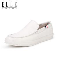 ELLEHOMME2019春季新款真皮皮鞋头层牛皮商务休闲鞋男士乐福鞋