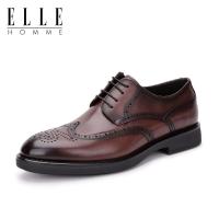 ELLEHOMME皮鞋英伦布洛克男士商务休闲皮鞋头层牛皮镂空花正装鞋德比鞋男鞋