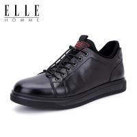 ELLEHOMME男鞋2018秋季休闲鞋牛皮舒适板鞋男韩版潮流鞋子
