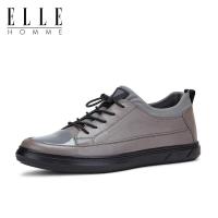 ELLEHOMME2018新款休闲鞋男韩版潮流休闲男士真皮透气休闲运动鞋跑步鞋子