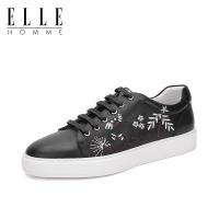 ELLE HOMME时尚滑板鞋男士低帮刺绣系带板鞋百搭休闲单品