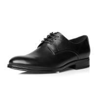 ELLE HOMME 2018新款男士商务正装皮鞋男鞋黑色真皮系带男鞋尖头鞋子
