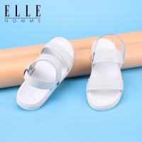 ELLEHOMME2019新款真皮凉鞋沙滩鞋头层牛皮男士套脚式凉拖鞋