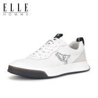 ELLEHOMME2019春夏新款男士时尚英伦休闲男鞋低帮透气个性图案系带板鞋男