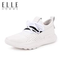 ELLEHOMME2019春季新款男士休闲鞋真皮男鞋头层牛皮男式运动鞋
