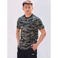 李宁(LI-NING)夏季男子篮球系列吸湿纯棉圆领短袖文化衫T恤AHSN043