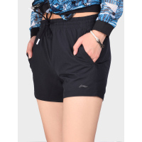 李宁(LI-NING)短裤女士速干夏季轻薄透气宽松吸湿排汗跑步运动裤AKSP044