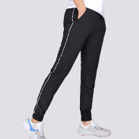 李宁(LI-NING)速干女裤夏季轻薄透气训练跑步休闲简约时尚梭织运动长裤子AYKP116