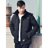 李宁(LI-NING)运动羽绒服男士冬季防风保暖舒适休闲连帽运动服上衣外套AYMN021
