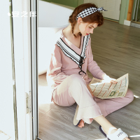 安之伴特卖睡衣女春秋薄款棉质宽松家居服套装清新学生甜美长袖可外穿