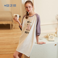 安之伴睡衣女夏韩版简约棉质短袖运动休闲居家居服
