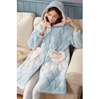 安之伴贝贝绒素色夹棉带帽女套装81951321584DKS