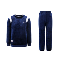 双面法兰绒素色长袖男套装