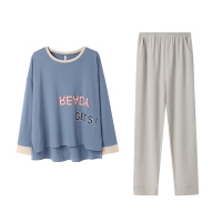 针织优质韩尔棉素色长袖女套装