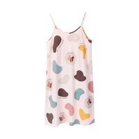 安之伴睡裙女夏纯棉弹力针织印花吊带女裙