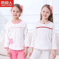 南极人儿童纯棉睡衣春夏季空调服薄款中大女童长袖宝宝家居服套装