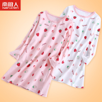 南极人女童睡衣宝宝纯棉夏季薄款睡裙亲子睡衣中大童长袖家居服