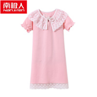 南极人童装女童睡裙短袖纯棉儿童睡衣宝宝亲子连衣裙家居服夏季