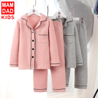 南极人中大童空气棉家居服 男女童睡衣套装秋冬加厚套装