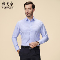 Youngor/雅戈尔秋季新品男士商务正装蓝色DP免烫长袖衬衫370HFY