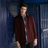 Youngor/雅戈尔冬季男士红色大衣商务休闲婚庆羊毛大衣男5731