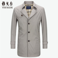 Youngor/雅戈尔秋冬新品男士商务休闲卡其色风衣外套003YQA