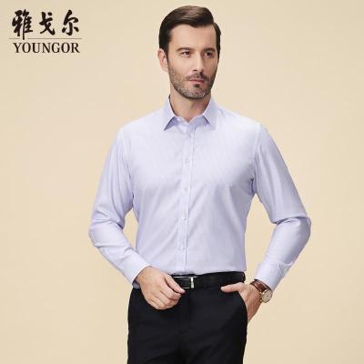 Youngor/雅戈尔秋季新品男士商务正装红色DP免烫长袖衬衫376NJA