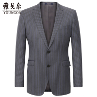 Youngor/雅戈尔秋季新品男士商务休闲含羊毛黑色修身西便服20001A